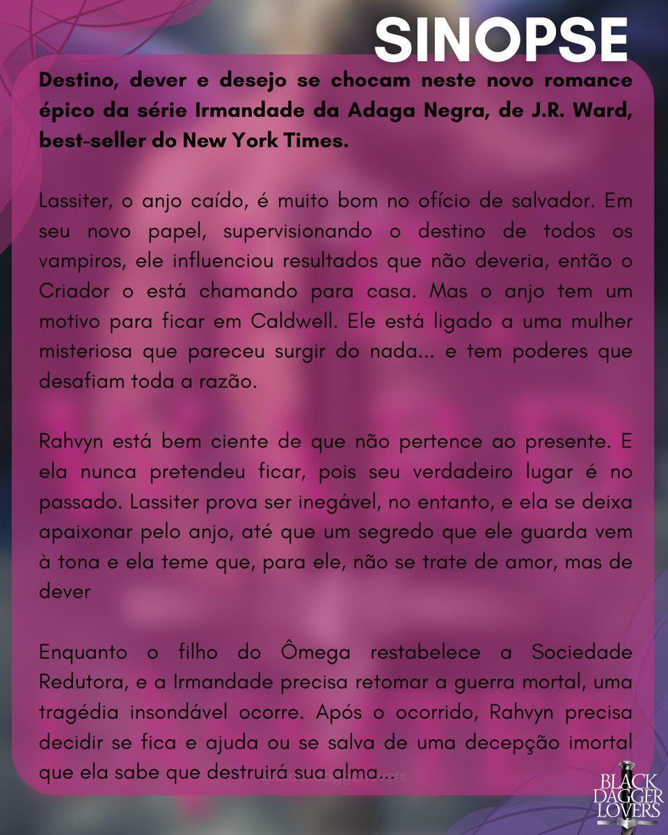BDaggerLovers's tweet photo. PRINCIPAL): lançamento em 2026
⚔️ Curtiram? 👀 Finalmente teremos Darius ⚔️🖤
#IAN #IrmandadeDaAdagaNegra #JRWard #BDBseries #BDB #BlackDaggerBrotherhood #eternamente #Lassiter #darius https://t.co/olE577kZ8Q