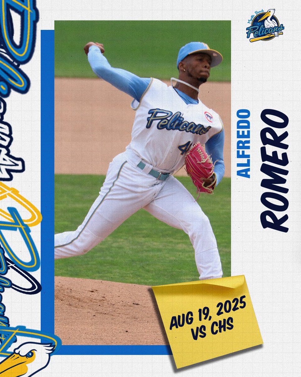 Alfredo Romero makes his third start of the month at 7:05 E.T. tonight. The righty has allowed just one run across 9.0 innings in August! 

#MBPelicans | #BeHereForIt
