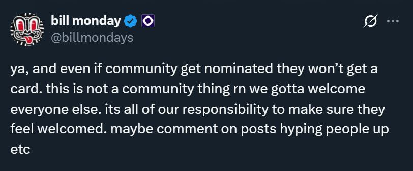 Quantum Neo ⊙ (@quantum_evm) on Twitter photo Don’t stress if you didn’t get a card, Monad is for everyone 💜 the real power is in the community stay active
<a href="/billmondays/">bill monday</a>
<a href="/keoneHD/">Keone Hon ⨀</a>
<a href="/monad/">Monad ⨀</a> Don’t stress if you didn’t get a card, Monad is for everyone 💜 the real power is in the community stay active
<a href="/billmondays/">bill monday</a>
<a href="/keoneHD/">Keone Hon ⨀</a>
<a href="/monad/">Monad ⨀</a>