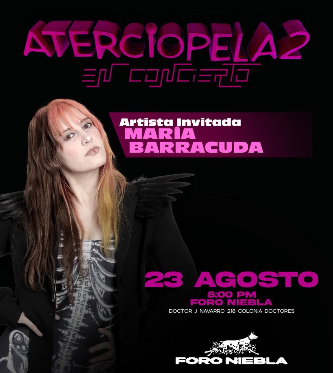 JotDog (@jotdog) on Twitter photo Feliz anunciar que <a href="/aterciopelados/">Aterciopelados</a> me invitaron a su show. Lo he dicho mil veces así que ahí les va mil una y las que faltan. Soy muy fan de esta banda y de Andrea así que imagínense mi sonrisa de oreja a oreja.
Nos vemos este 23 de Agosto en el Foro Niebla a las 8:00pm y sereno Feliz anunciar que <a href="/aterciopelados/">Aterciopelados</a> me invitaron a su show. Lo he dicho mil veces así que ahí les va mil una y las que faltan. Soy muy fan de esta banda y de Andrea así que imagínense mi sonrisa de oreja a oreja.
Nos vemos este 23 de Agosto en el Foro Niebla a las 8:00pm y sereno
