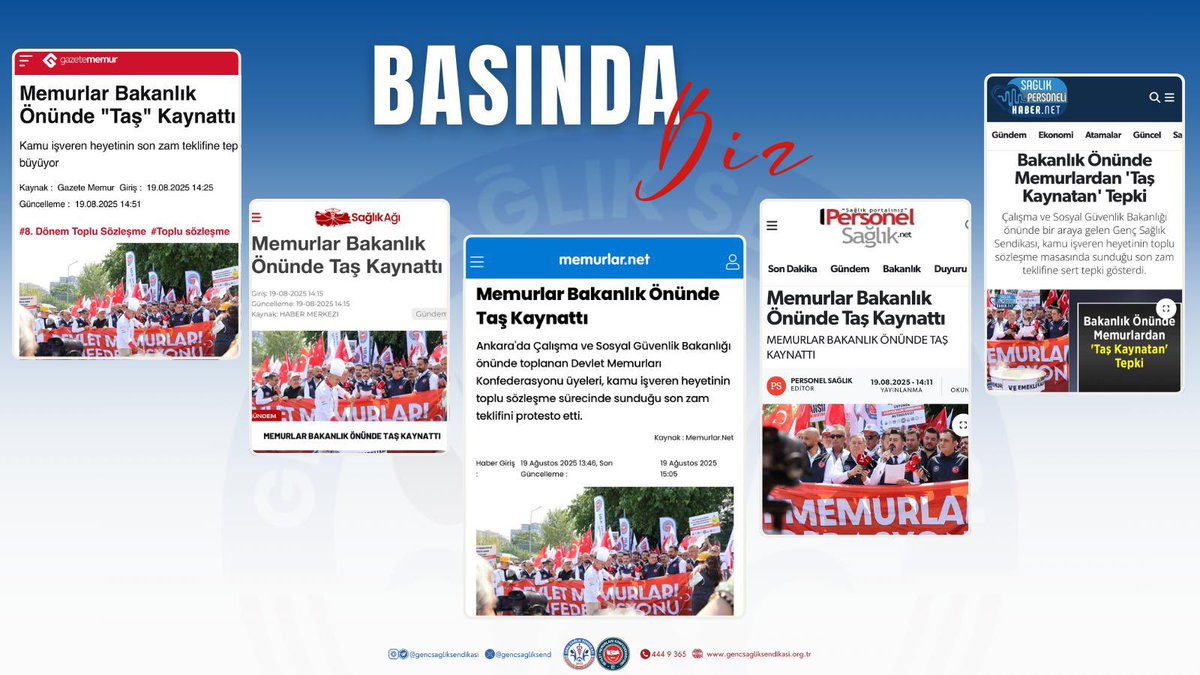 MEMURLAR BAKANLIK ÖNÜNDE TAŞ KAYNATTI

Ankara’da Çalışma ve Sosyal Güvenlik Bakanlığı önünde toplanan Devlet Memurları Konfederasyonu, kamu işveren heyetinin toplu sözleşme sürecinde sunduğu son zam teklifine tepki gösterdi.

Haberin Devamı...⤵️⤵️

memurlar.net/haber/1143959/…