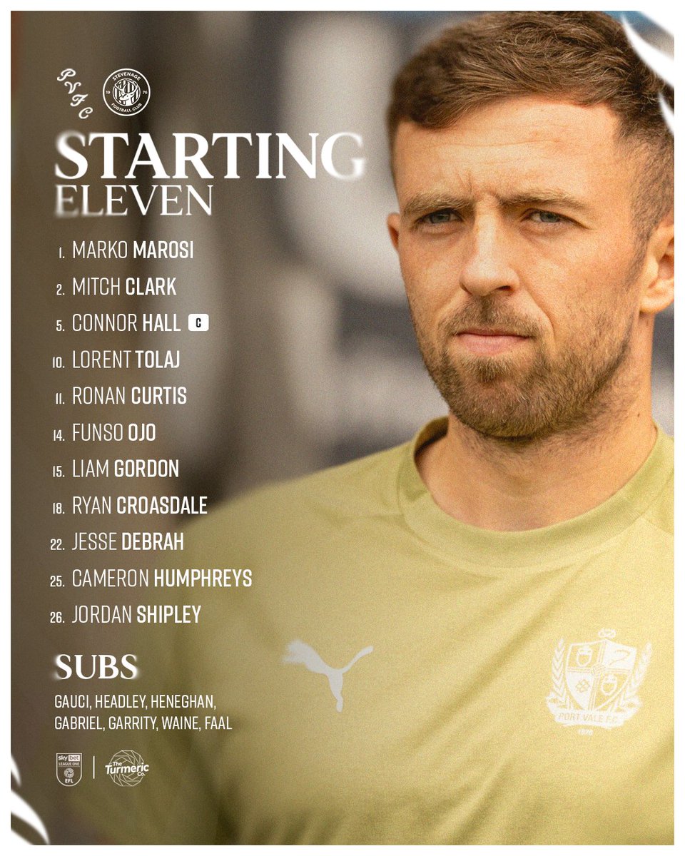 Port Vale FC (@officialpvfc) on Twitter photo TEAM NEWS 📰
One enforced change to the lineup sees Jordan Shipley start and Ben Garrity returns to the bench!
#PVFC | <a href="/TheTurmericCo/">The Turmeric Co.</a> TEAM NEWS 📰
One enforced change to the lineup sees Jordan Shipley start and Ben Garrity returns to the bench!
#PVFC | <a href="/TheTurmericCo/">The Turmeric Co.</a>