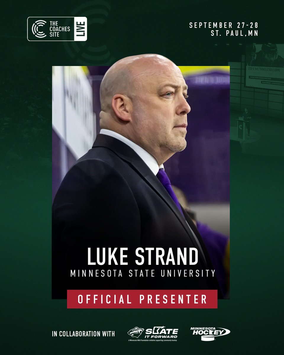 From the USHL to the NCAA, few coaches have built winning cultures like <a href="/strand_luke/">Luke Strand</a>.

The <a href="/MinnStMHockey/">Minnesota State Hockey</a> bench boss - 2025 <a href="/CCHAHockey/">CCHA</a> Coach of the Year &amp; Mason Cup champ - will be presenting at #TCSLive Minnesota! 

More info: hubs.la/Q03Chwkm0