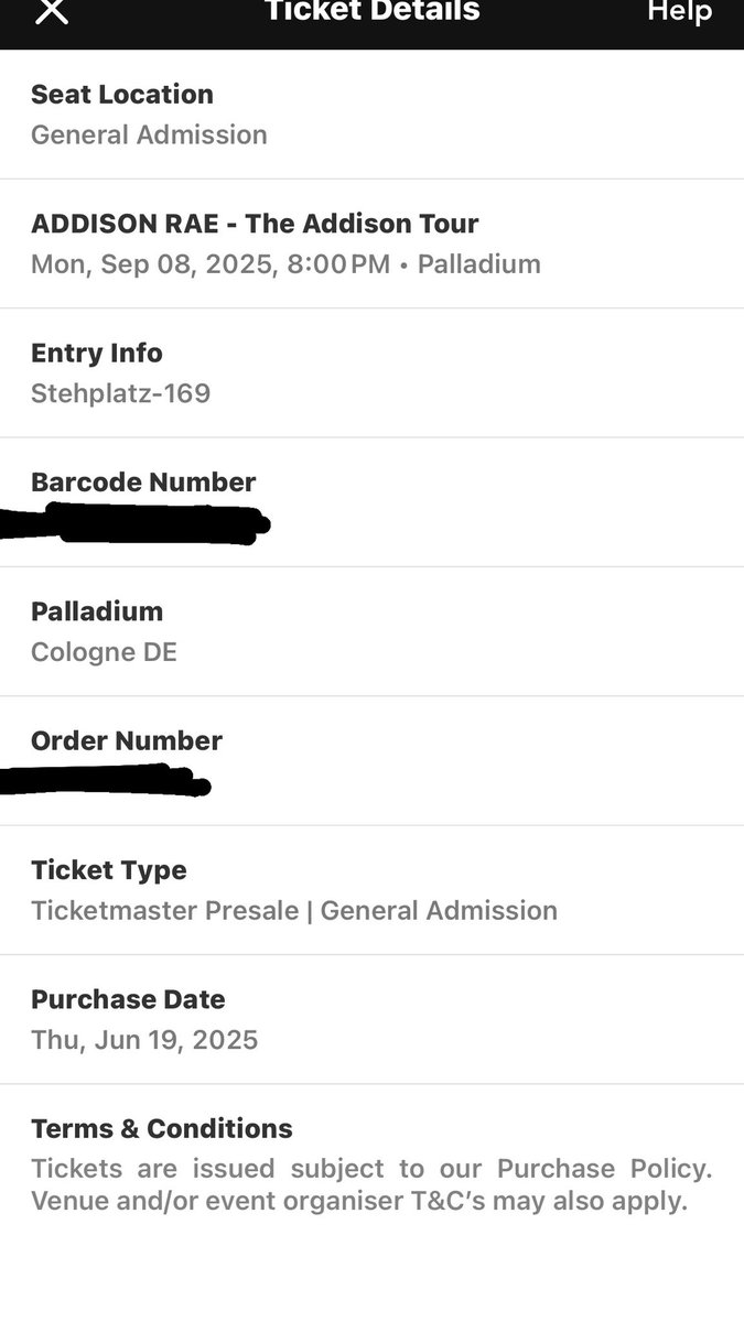 I'm selling one ticket for Addison Rae in Cologne (September 8th) for 55€. Send me dm if ur interested :) I can transfer the ticket immediately x