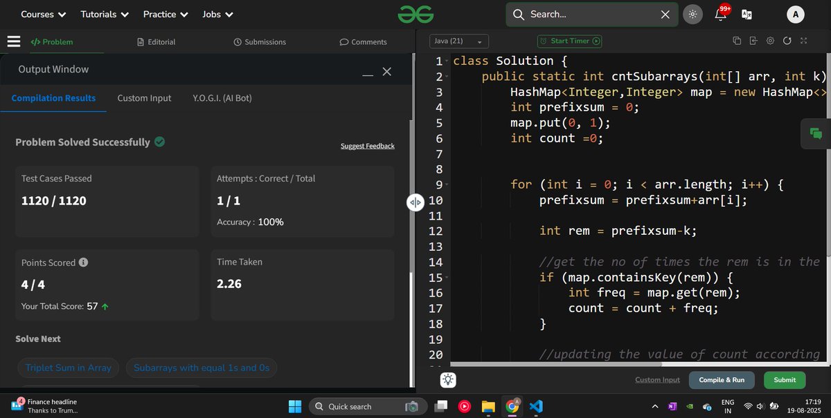 ankitpatel_og's tweet image. Day 3 / 100 Days
✅ Majority Element I & II
✅ Learned Moore Voting Algo
✅ Explored Pascal’s Triangle
🔥 Loving the DSA journey
#100DaysOfCode #DSA #StriversSheet