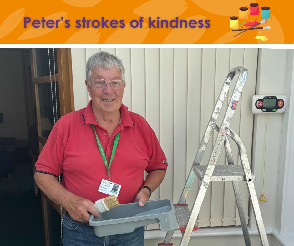 Willow Wood Hospice (@willowwoodh) on Twitter photo If youโve admired the fresh, clean look of our Hospice walls, chances are youโve got Peter Fleming to thank.
Peter, 81, has volunteered with us for over 10 years โ every Friday, heโs here with a paintbrush ๐จ
Read all about his volunteering journey:
๐ willowwood.org.uk/stories/peter-โฆ If youโve admired the fresh, clean look of our Hospice walls, chances are youโve got Peter Fleming to thank.
Peter, 81, has volunteered with us for over 10 years โ every Friday, heโs here with a paintbrush ๐จ
Read all about his volunteering journey:
๐ willowwood.org.uk/stories/peter-โฆ