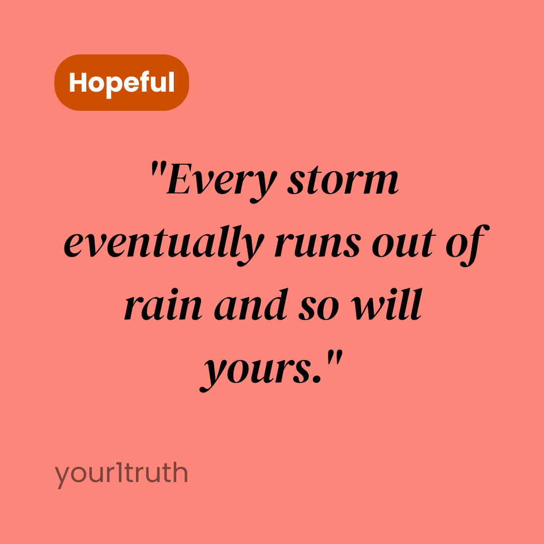 your1truth's tweet image. The storm is temporary. Your sky is bigger. ☁️➡️🌤️

#Hope #ThisWillPass #Your1Truth