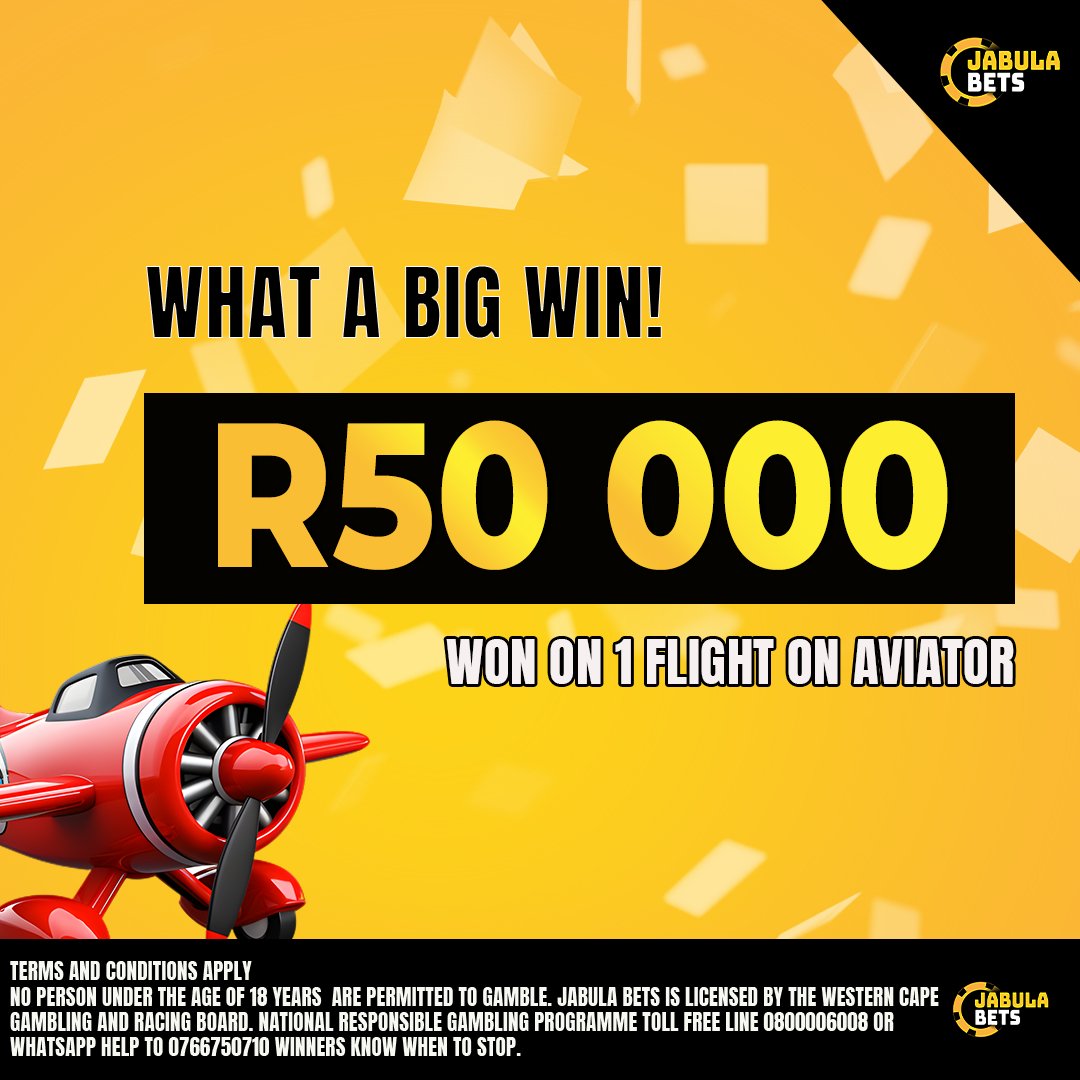 💥💸 What a MASSIVE win on Jabula Bets!
Shoutout to our lucky punter – your bet just paid off big time! 🎉👏
Think you’ve got the luck? Bet now 👉 jabulabets.co.za

#BigWinAlert #JabulaJackpot #WinningFeelsGood #LuckyPunter #BetWithJabula #SAWinners

+18 | Winners Know