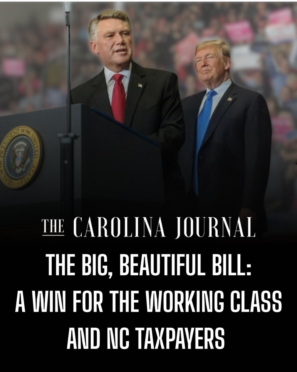 The One Big Beautiful Bill puts workers first, cuts taxes, secures the border, and stops waste. 

Real relief for real Americans: not more talk, but results. 

To every North Carolinian who felt ignored, overtaxed, or let down by Washington, this Bill is for you.
