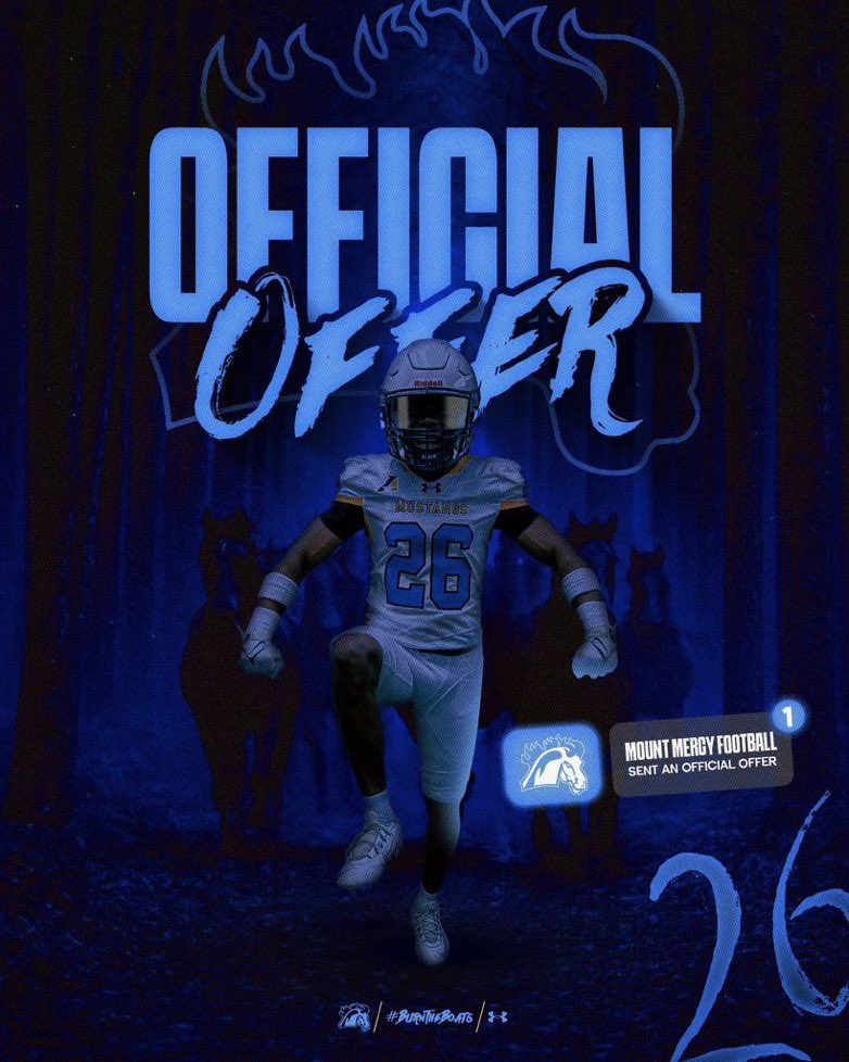 I am blessed to say that after a conversation with <a href="/CoachJoJo97/">JoJo Lozano</a> I have received my first official offer from mount mercy!! <a href="/MountMercyFB/">Mount Mercy Football</a>
