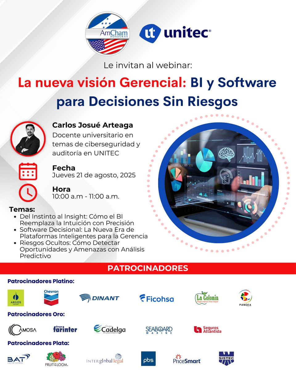 Les invitamos a participar en nuestro próximo webinar “La nueva visión Gerencial: BI y Software para Decisiones Sin Riesgos”

🗓 Jueves 21 de Agosto, 2025
🕒 10:00 a.m. - 11:00 a.m.
📍 Zoom
➡️ Registro: us02web.zoom.us/webinar/regist…