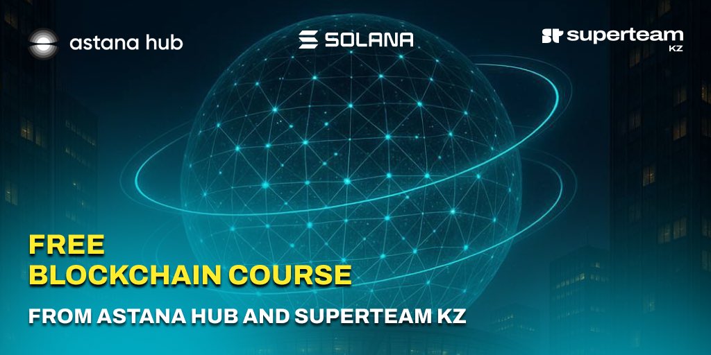 SuperteamKZ's tweet image. Want to dive into Web3 and learn blockchain from scratch?
Start with a free online course and earn a certificate! 🚀
Superteam KZ &amp;amp; Astana Hub present: “Solana for Developers”
What’s inside:
• Hands-on lectures &amp;amp; tasks
• Explore the @solana ecosystem
• Join a Web3 community
•…