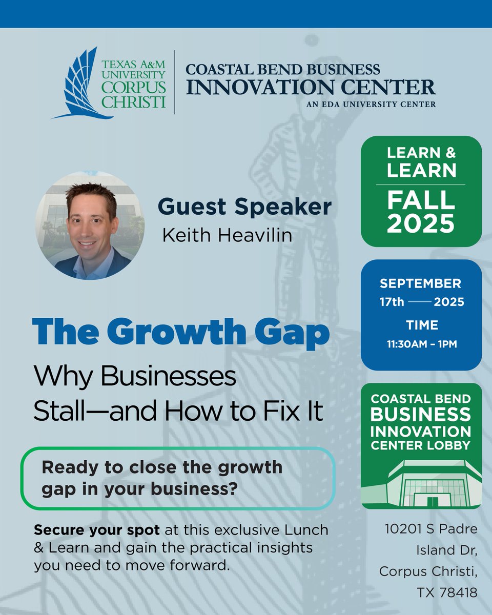 The Growth Gap: Why Businesses Stall—and How to Fix It 🗓️ September 17, 2025 ⏰ 11:30 a.m. - 1 p.m. 📍 CBBIC Lobby

Secure your spot now and prepare to get your momentum back! 

eventbrite.com/e/the-growth-g…