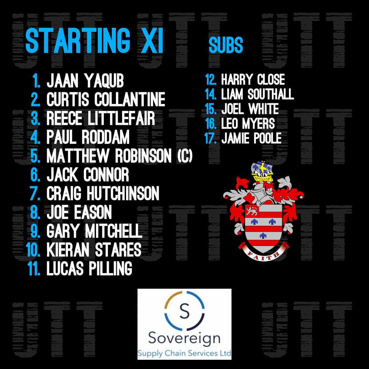 Here's your Town line up for tonight's game #UTT