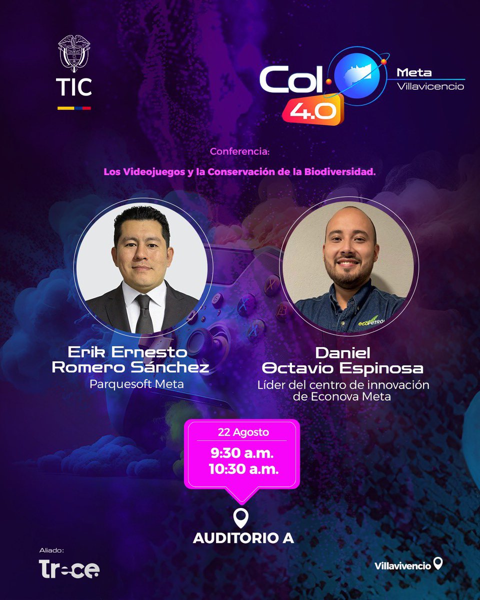 @Transforma_Dig (@transforma_dig) on Twitter photo Explora el universo creativo de los videojuegos con talleres y conferencias que te inspirarán a crear, prototipar e innovar desde los territorios en <a href="/Col4punto0/">Colombia 4.0</a>.
📅 21 y 22 de agosto – 📍 Villavicencio
📲 Inscríbete gratis en col40.co
#Col40 #MinisterioTIC Explora el universo creativo de los videojuegos con talleres y conferencias que te inspirarán a crear, prototipar e innovar desde los territorios en <a href="/Col4punto0/">Colombia 4.0</a>.
📅 21 y 22 de agosto – 📍 Villavicencio
📲 Inscríbete gratis en col40.co
#Col40 #MinisterioTIC