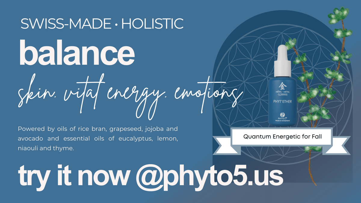 PHYTO5's tweet image. Swiss-made • holistic 
BALANCE
skin. vital energy. emotions.

Powered by oils of rice bran, grapeseed, jojoba &amp;amp; avocado &amp;amp; essential oils of eucalyptus, lemon, niaouli &amp;amp; thyme.

try it now @phyto5.us  #cleanbeauty