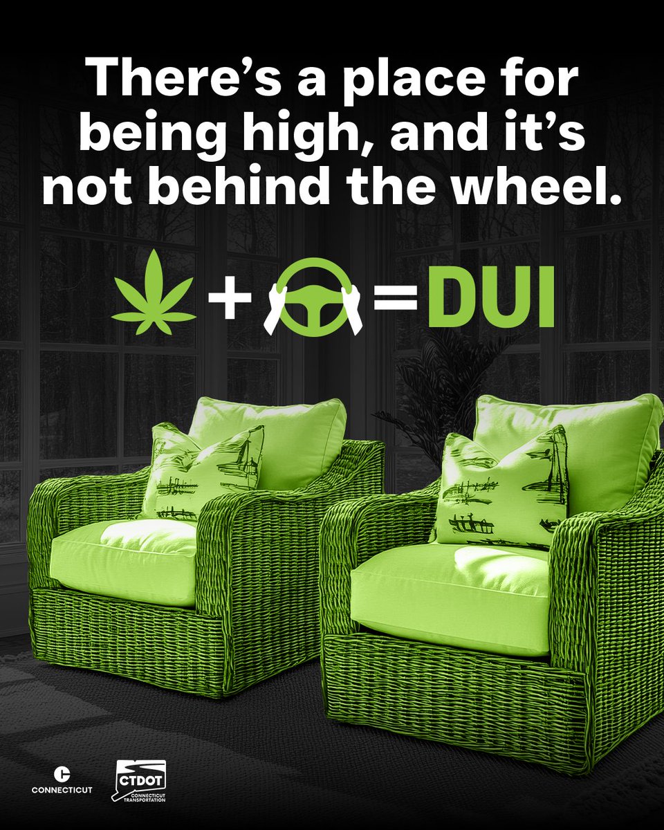 CThighwaysafety's tweet image. Driving High = DUI

Cannabis impairs your judgment, reaction time, and coordination. Even if you feel okay, getting behind the wheel when you are high is never an option. 

#DrivingHighEqualsDUI