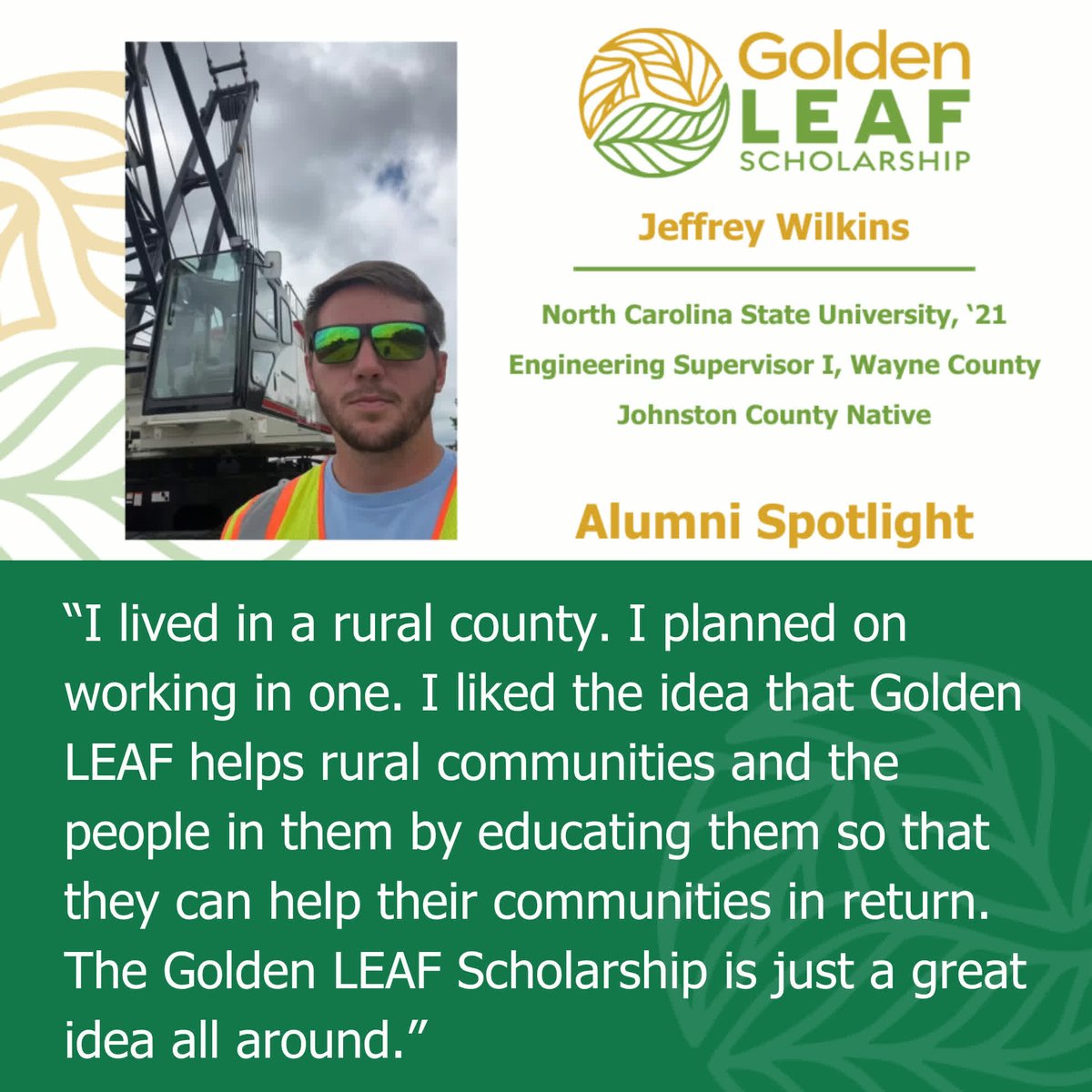🌟Alumni Spotlight Alert🌟
Jeffrey Wilkins is a Golden LEAF Scholar Alum making waves in his rural community! Read more about Jeffrey's achievements and how he's contributing to workforce development and job creation in rural North Carolina: goldenleaf.org/golden-leaf-sc…
#ruralNC #jobs