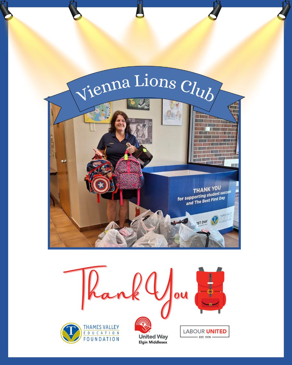 A huge thank you to Vienna Lions Club for their generous donations to the #BestFirst
Day backpack drive. We can't wait to pack all these backpacks!