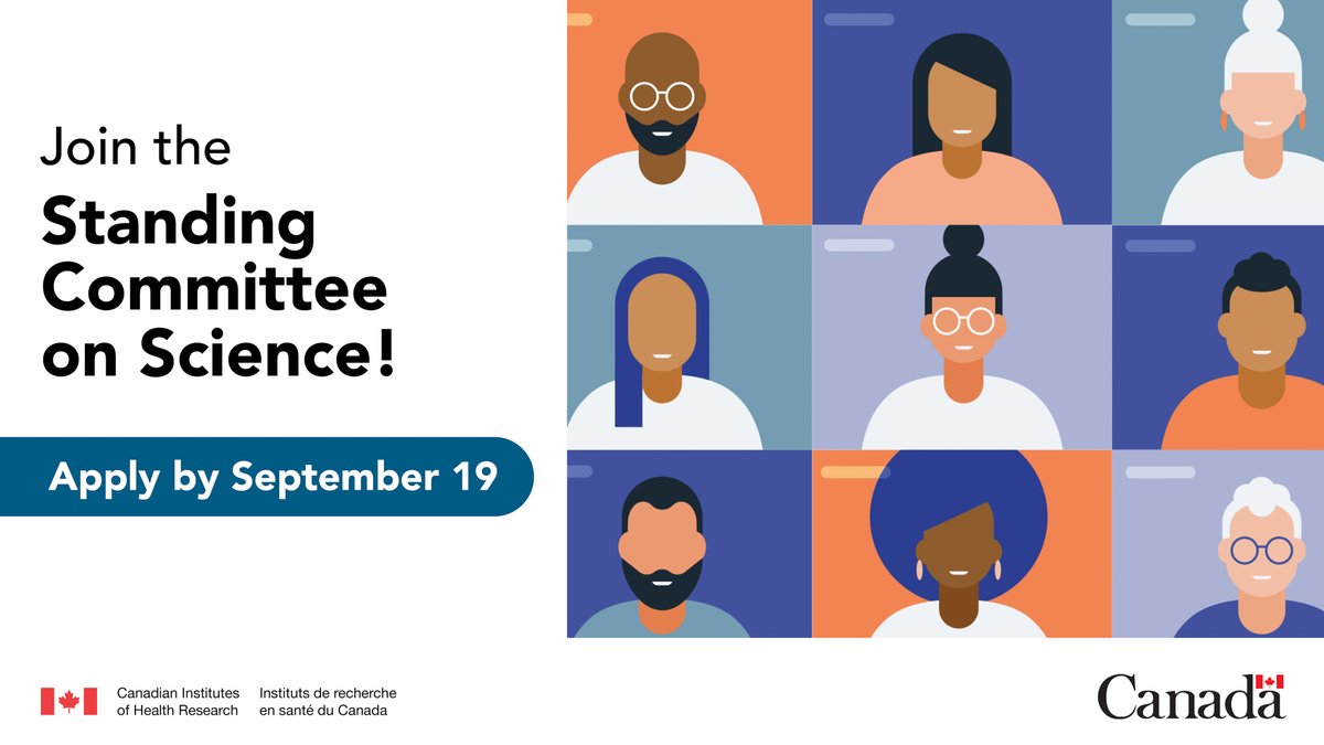 CIHR is looking for members for its Standing Committee on Science. 
 
Apply today to help shape our science policy. Find out more → cihr-irsc.gc.ca/e/54436.html?h…
