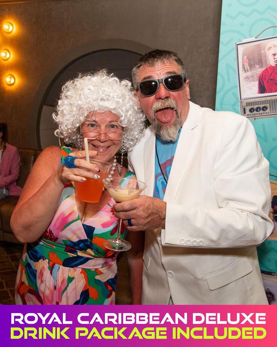 Did someone say free drink package? Oh, right, we did! What’s your favorite cocktail to sip on board? #OnlyOnThe80sCruise