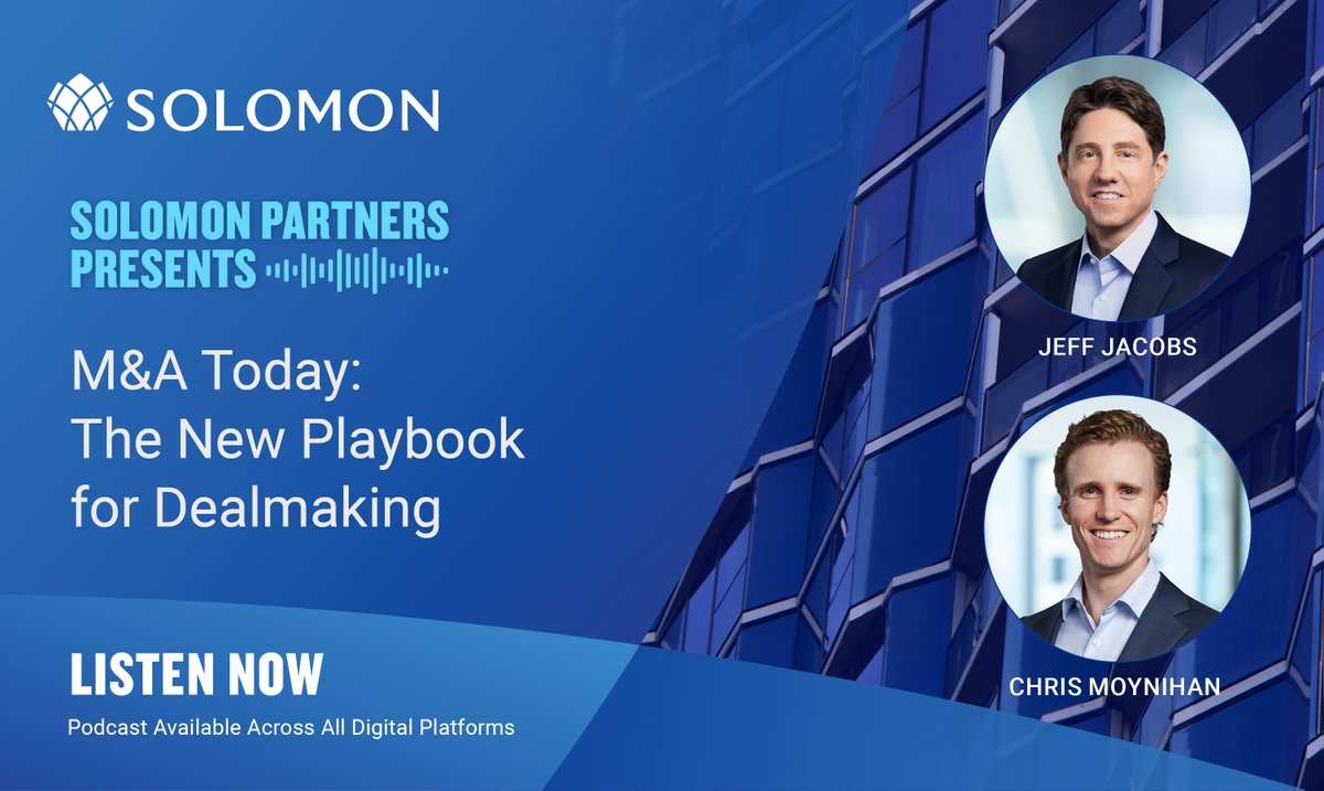 Listen to our podcast exploring the evolution of the M&amp;A process, having transformed from a one-off event into a repeatable growth engine for acquirers. Solomon's Jeff Jacobs &amp; Chris Moynihan break down the consistent drivers of deal success. Tune in: solomonpartners.com/2025/08/18/ma-…