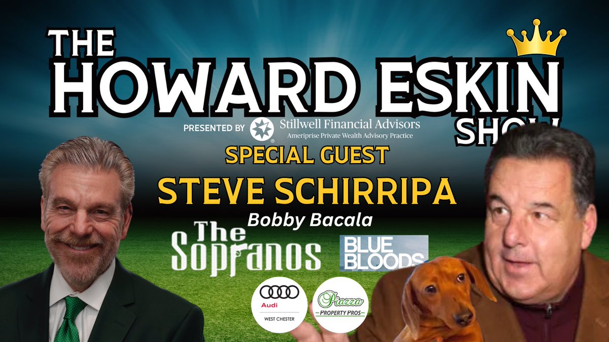 Howard Eskin (@howardeskin) on Twitter photo 🚨We’ll have lots of fun this Wednesday at 7:30p on #TheHowardEskinShow with my special guest <a href="/SteveSchirripa/">Steve Schirripa</a> "Bobby Bacala" 🇮🇹🐟 🇮🇹 from #TheSopranos!
🎙️We’ll talk about tv’s most beloved series, the characters, the “family” and how it all began. ❗️Plus, Schirripa’s a big NY 🚨We’ll have lots of fun this Wednesday at 7:30p on #TheHowardEskinShow with my special guest <a href="/SteveSchirripa/">Steve Schirripa</a> "Bobby Bacala" 🇮🇹🐟 🇮🇹 from #TheSopranos!
🎙️We’ll talk about tv’s most beloved series, the characters, the “family” and how it all began. ❗️Plus, Schirripa’s a big NY