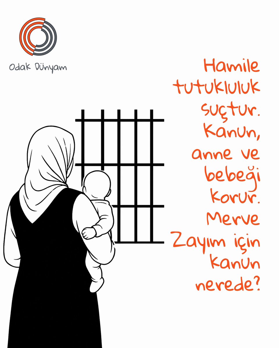 Hamile tutukluluk suçtur.
Kanun, anne ve bebeği korur.
Merve Zayım için kanun nerede?

Öğretmen Zayım, 8,5 aylık hamile iken tutuklandı. Dün doğum yapmak üzere hastaneye sevk edildi. Doğum gerçekleşti, Zayım hâlâ tutuklu.

<a href="/SaruhanOluc/">Saruhan Oluç</a>

1GünlükBebek HapseGirmesin