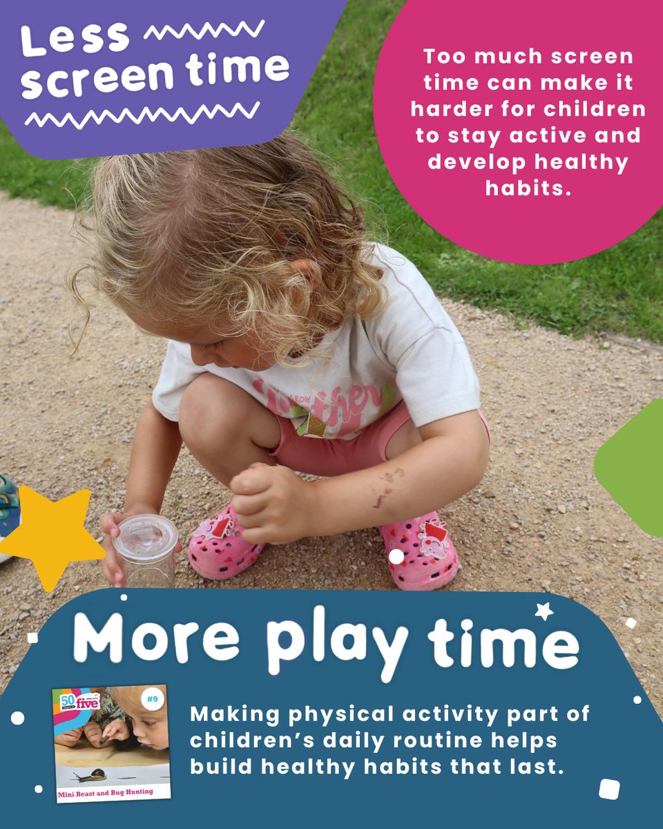 50TTDBradford's tweet image. Too much screen time makes it harder for children to stay active and develop healthy habits. 
Playing outside for just a few minutes every day keeps children active and healthy.  🐞🌳
#LessScreenTimeMorePlayTime #ScreenFreeTime #OutdoorPlay #Bradford