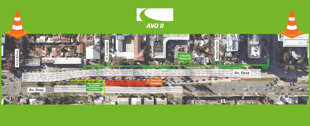 Autopista Vespucio Oriente ll (@avo2_) on Twitter photo atención. Debido a construcción Trinchera Salida Simón Bolívar, se mantiene desplazamiento de la calzada oriente de Av. Ossa, entre calles Hannover y Simón Bolívar, en comuna de #LaReina. <a href="/TTISantiago/">TransporteInforma Región Metropolitana De Santiago</a> <a href="/radiocarab/">Carabineros Radio</a> <a href="/mop_rm/">MOP RM</a> atención. Debido a construcción Trinchera Salida Simón Bolívar, se mantiene desplazamiento de la calzada oriente de Av. Ossa, entre calles Hannover y Simón Bolívar, en comuna de #LaReina. <a href="/TTISantiago/">TransporteInforma Región Metropolitana De Santiago</a> <a href="/radiocarab/">Carabineros Radio</a> <a href="/mop_rm/">MOP RM</a>