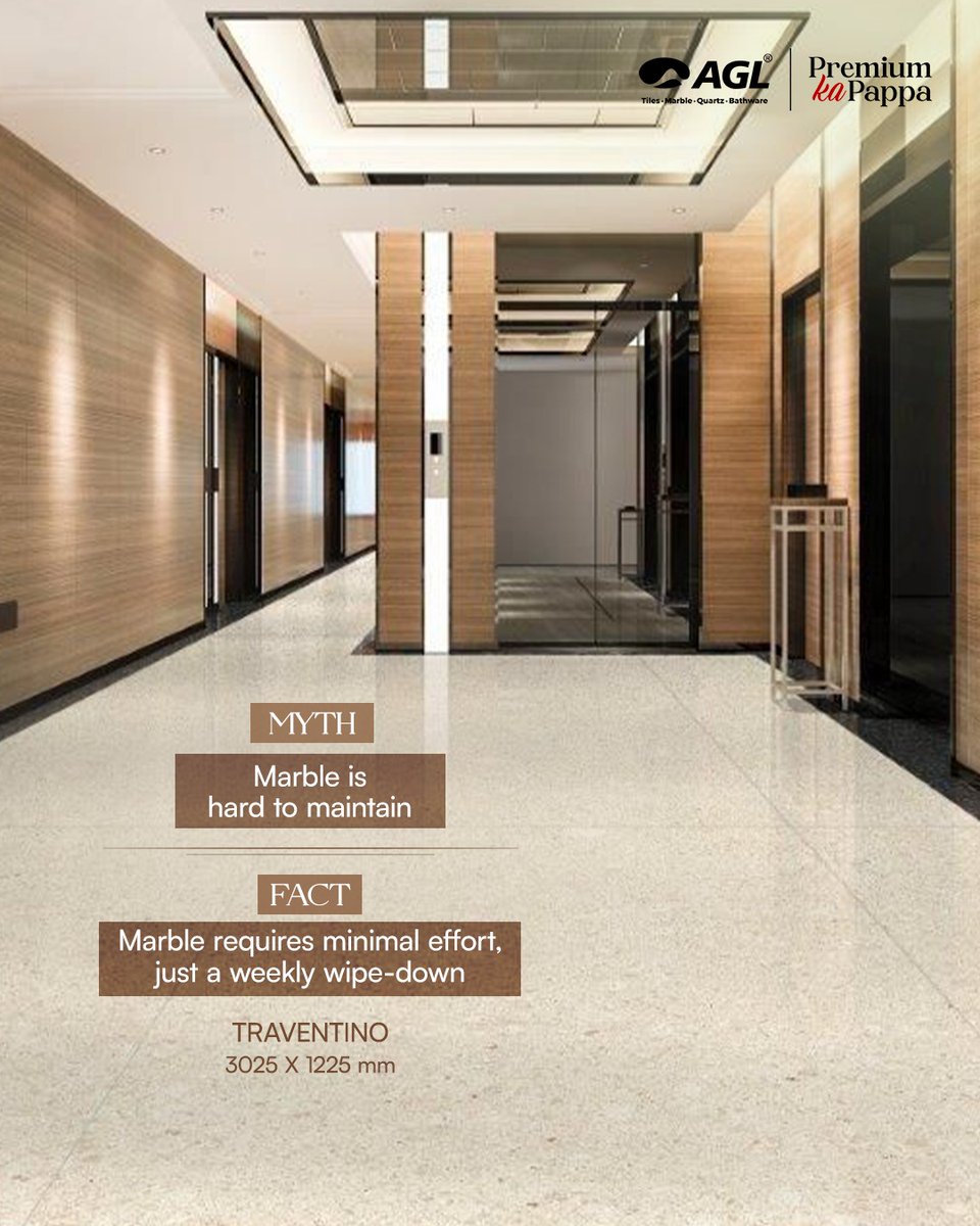 AGLTILESWORLD's tweet photo. Think marble’s too high-maintenance? Think again. When sealed right, it’s as easy as a weekly wipe. Go ahead, choose elegance without the extra effort.
#AGL #AGLTiles #PremiumKaPappa #AGLMarble #MarbleCollection #LuxuryInteriors #InteriorGoals https://t.co/9leBgpH4mn