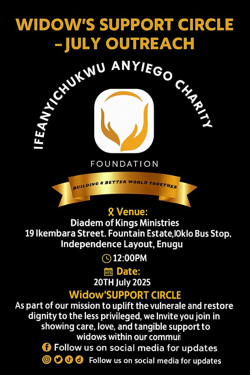ia_cfoundation's tweet photo. https://t.co/vDNCqg3hq8
Kindly watch this.
As a foundation, we are ever so committed to improving the lives of various less privileged and vulnerable segments of the society. https://t.co/tv6BAZL83l