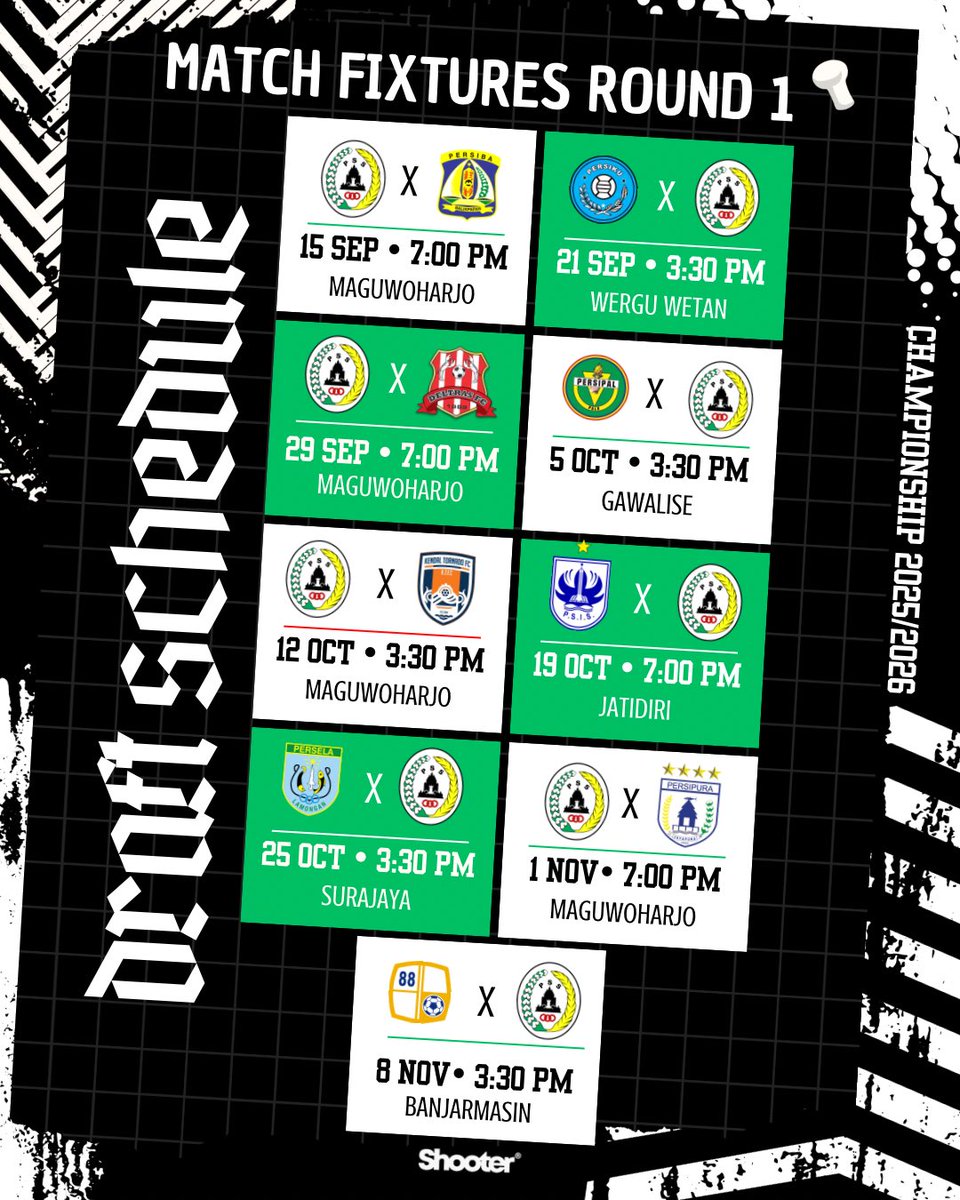 TheShooter_id's tweet photo. [ Draf Jadwal ]

Jadwal bisa berubah kapan saja 😬
Round 3 akan dikeluarkan setelah round 2 dengan mempertimbangkan hasil klasemen &amp; kebijakan masing-masing Kota saat Bulan Ramadhan.

Bismillah 💚🦅 https://t.co/aT7J0SYZ1x