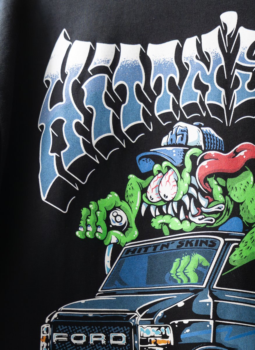 hittnskins's tweet photo. We reimagined the Hittn’ Skins Van in a Rat Fink–inspired style, full of energy and attitude. It’s more than just a tee — it’s branding that makes a statement. What would a design like this say for your brand?

Check us out 👉 https://t.co/uEfMnRqwga https://t.co/LqZKmmcXf0
