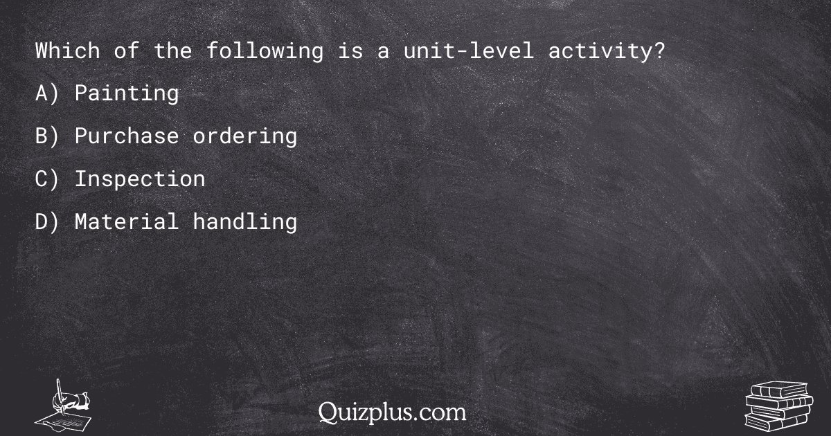 quizplus_exams's tweet image. Which of the following is a unit-level activity?
Get Answer: 👉 quizplus.com/quiz/131253-qu…
#ComputerScienceHelp #DigitalMediaArtsCollege #managerial