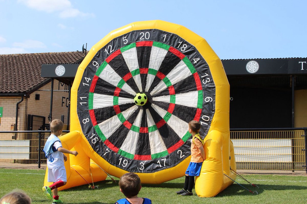 🎯 BULLSEYE! Our giant Footdarts inflatable has proven extremely popular with the children this Summer.

It’s an incredible experience for the children and can be found within our Football Fun Camp, Birthday Party &amp; Events programmes.