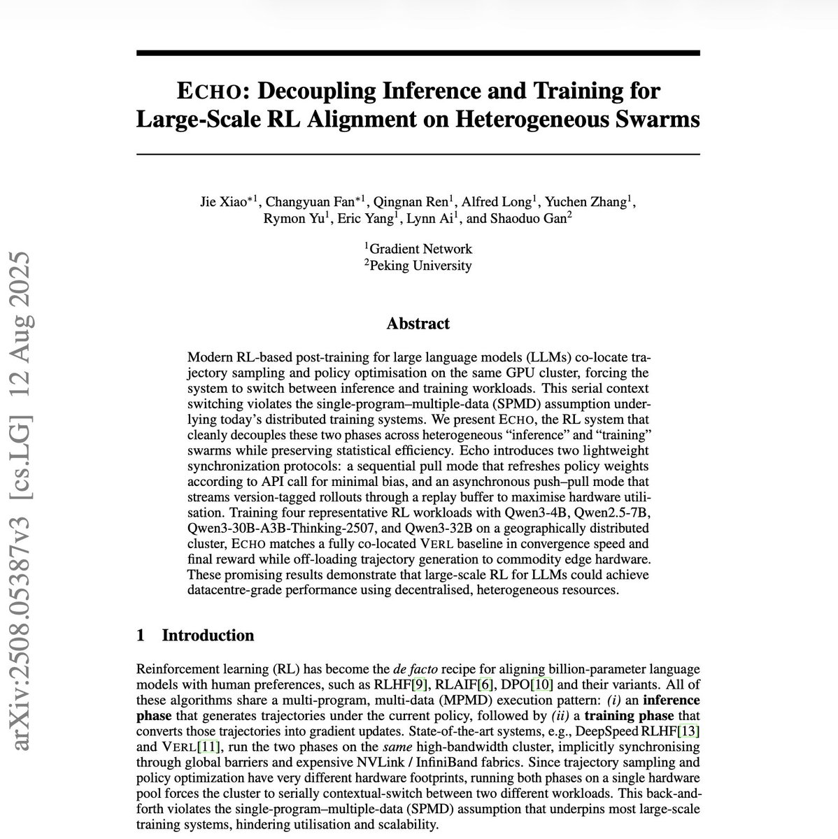 Read the full research paper for a detailed breakdown of Echo’s dual-swarm architecture, synchronization strategies, and performance benchmarks.

arxiv.org/abs/2508.05387