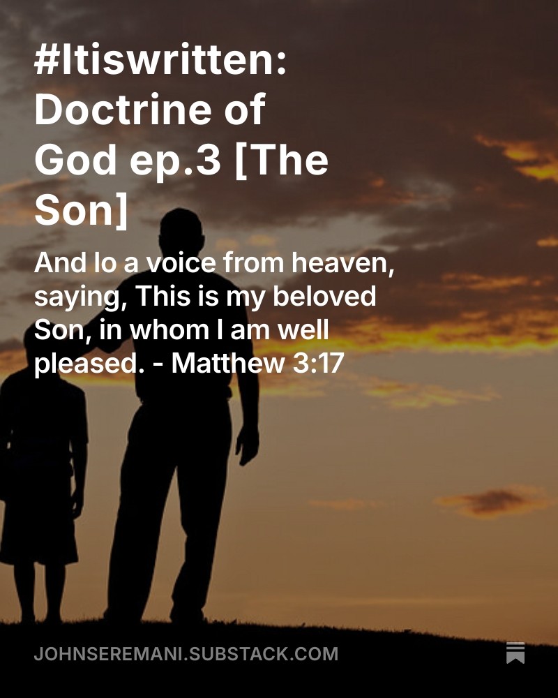 JSeremani's tweet image. New Post Alert!

The divine Sonship of Jesus is everything. He is divine because He is the Son of God. #Itiswritten
Article link 👇👇
open.substack.com/pub/johnserema…
