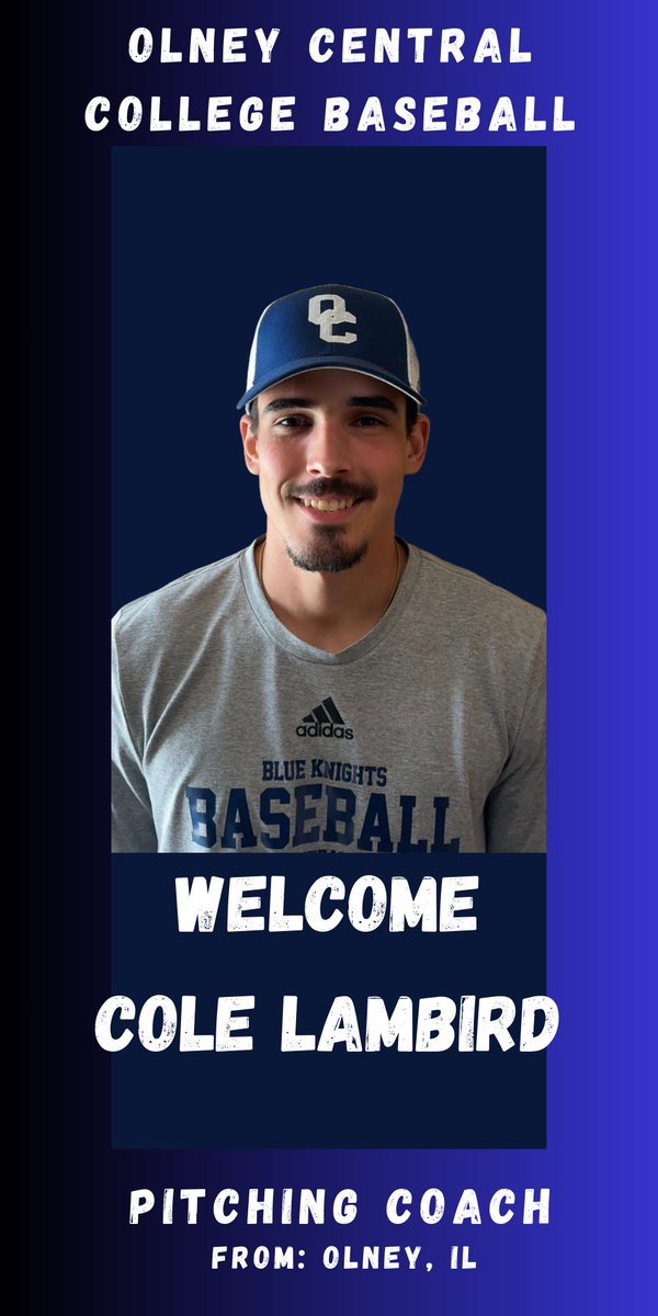 Olney Central Baseball (@occbsb) on Twitter photo We want to welcome back <a href="/cloading15/">Cole Lambird</a>! Cole will be joining the staff as the pitching coach. Cole played for two years at Olney Central before moving on to Oakland City to complete his playing career and education. We want to welcome back <a href="/cloading15/">Cole Lambird</a>! Cole will be joining the staff as the pitching coach. Cole played for two years at Olney Central before moving on to Oakland City to complete his playing career and education.