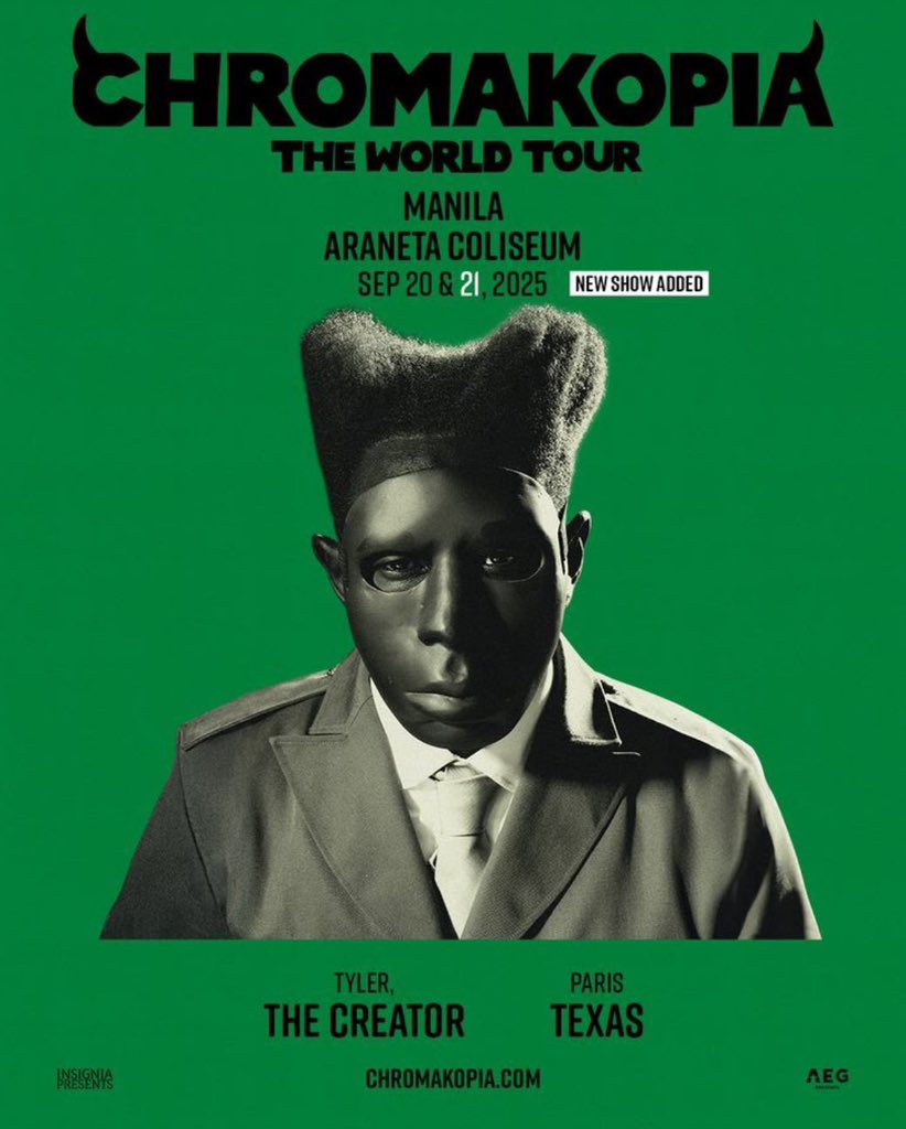 wts lfb ph (helping a friend)

— tyler, the creator chromakopia the world tour on sept 21, 2025

floor standing tickets (2)
₱8,000 each ticket 

dm me for inquiries :)