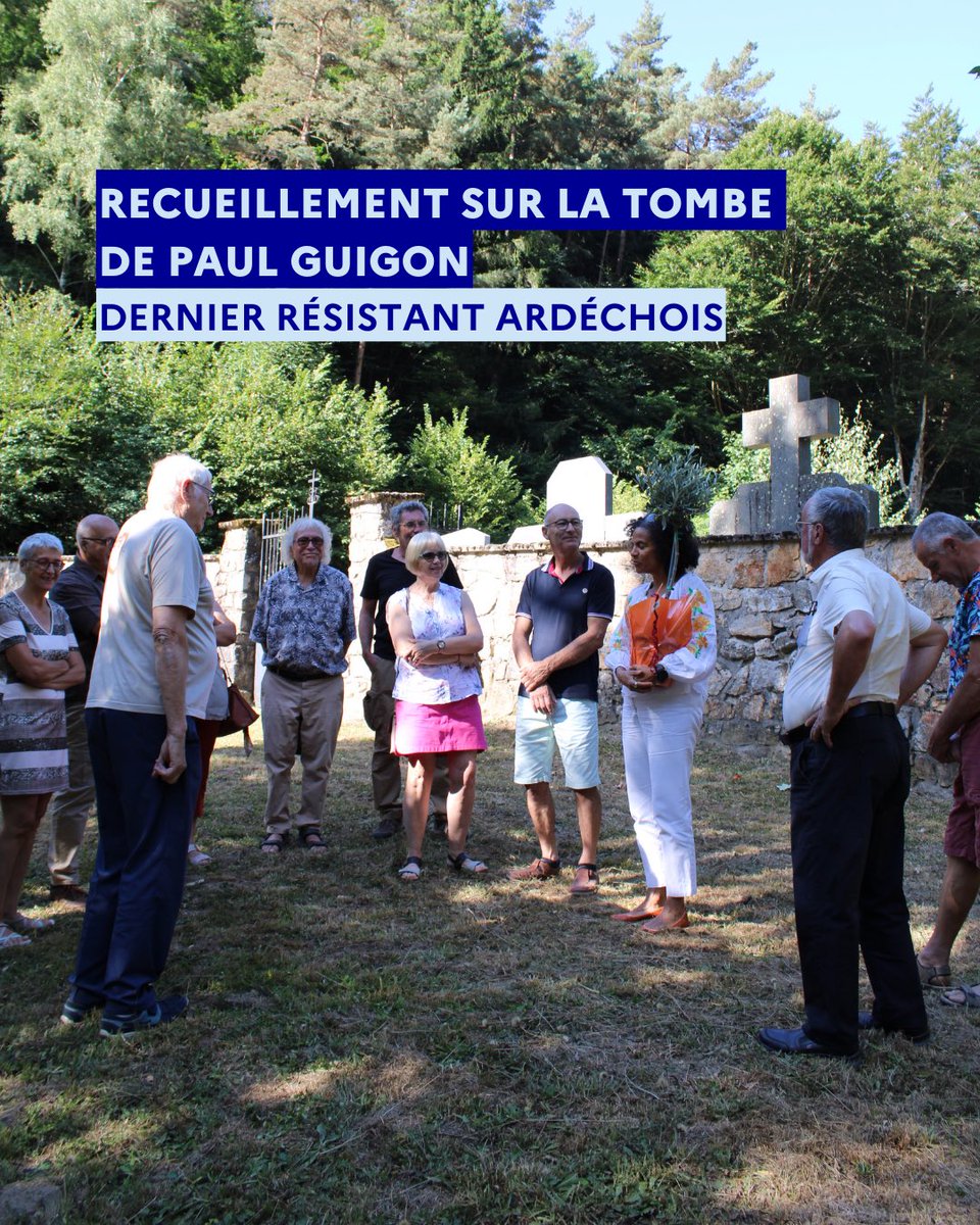 Image de Préfète de l'Ardèche - #Hommage #Résistance | Lundi 18 août, Sophie ELIZEON, préfète de l’Ardèche, s’est recueillie sur la 