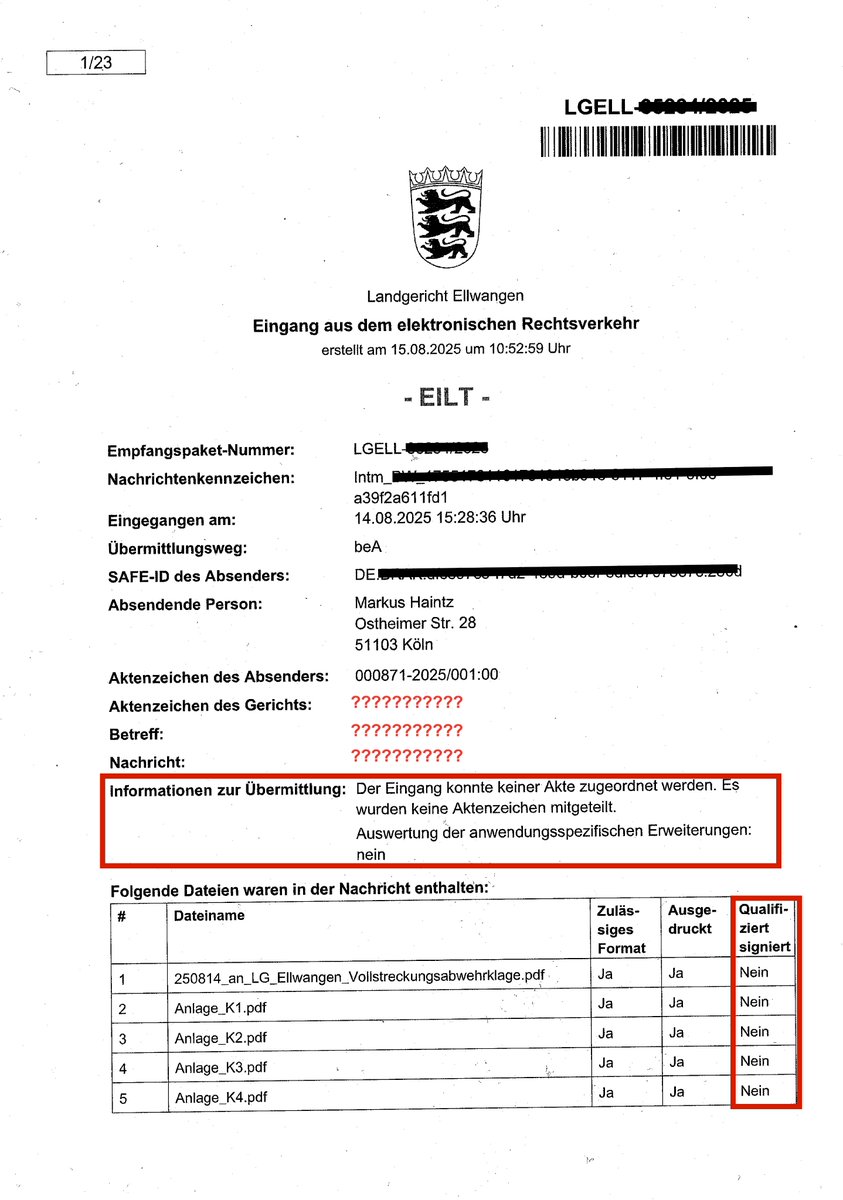 Unixoid Son of a Byte🇪🇺🇩🇪🇺🇦🇮🇱Journalist (@unixdompteur) on Twitter photo Haintz und sein Schriftverkehr mit Gerichten / Staatsanwaltschaften
oder
Warum sollte man sich einen Rechtsanwalt gründlich aussuchen sollte und keinen rechtsignoranten Rechtsnihilismus wie den Rechtsverdreher <a href="/Haintz_MediaLaw/">Markus Haintz</a>.
#Haintzabschalten Haintz und sein Schriftverkehr mit Gerichten / Staatsanwaltschaften
oder
Warum sollte man sich einen Rechtsanwalt gründlich aussuchen sollte und keinen rechtsignoranten Rechtsnihilismus wie den Rechtsverdreher <a href="/Haintz_MediaLaw/">Markus Haintz</a>.
#Haintzabschalten