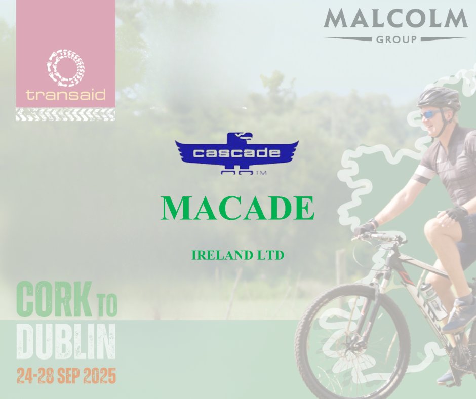 MalcolmGroup's tweet image. The Malcolm Group is delighted to welcome Macade as one of our jersey sponsors for the @TransaidOrg Cork to Dublin Cycle Challenge.

Thank you for your support!

#cyclechallenge #CharityPartnerships