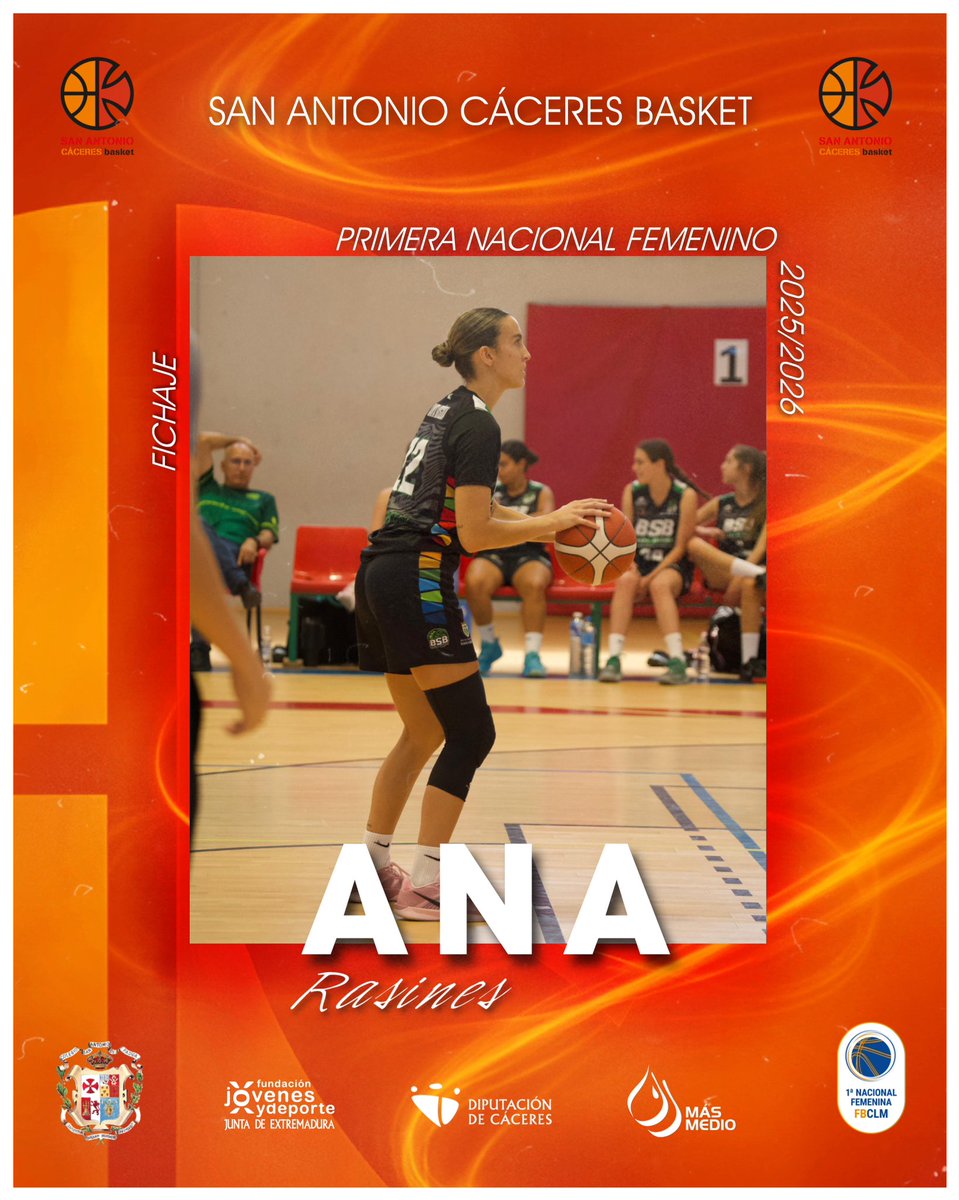 📢 PLANTILLA PRIMERA NACIONAL FEMENINO

Ana Rasines se convierte en el primer fichaje de nuestro Primera Nacional Femenino para esta temporada 🤟

👀 Alero/Ala-Pívot de 1,75m que aportará velocidad, acierto y descaro al equipo

<a href="/DiputacionCC/">DiputacionCC</a> 
<a href="/medio_mas/">MásMedio Cáceres</a> 
<a href="/jovendeportEXT/">Jóvenes y Deportes Extremadura</a>