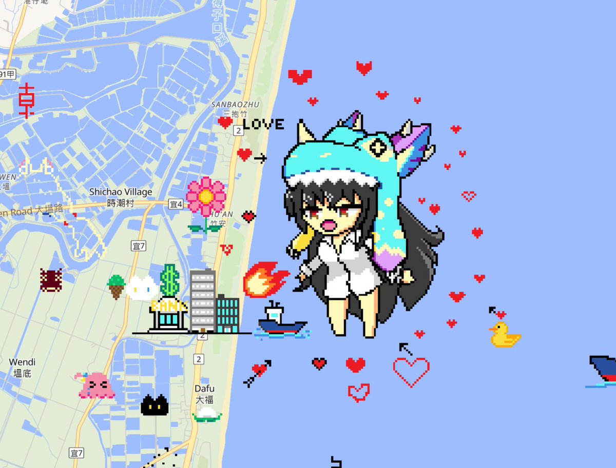 📣《Breaking News》📣
🔥A giant kaiju has appeared off the coast of Taiwan Yilan!?🦖🦖🦖
🦜Big thanks to our fans for the amazing creations💙💙💙
wplace.live/?lat=24.815856…
#wplace #怪獸公主 #怪獣姫  #KaijuPrincess #MangoParty
