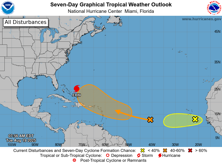 abmetservice's tweet photo. ๐ Atlantic Heating Up ๐
The Met Office is closely monitoring 2 developing systems east of the Lesser Antilles as the Atlantic hurricane season starts to ramp up. Stay alert and prepared โ weโre entering the peak!
#TropicalUpdate #HurricaneSeason #AtlanticStorms #LesserAntilles https://t.co/vIikPHeXmp