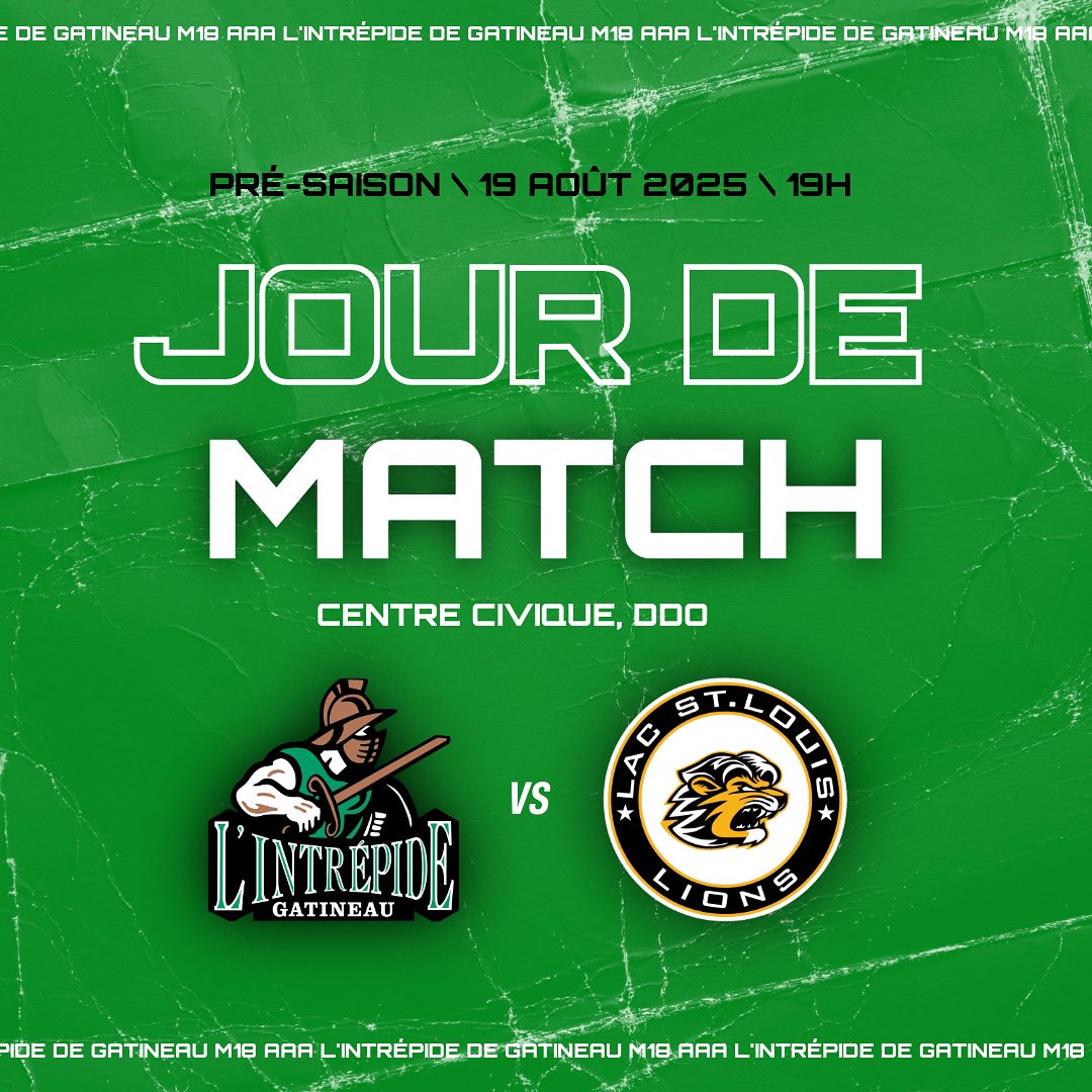 Un match sur la route pour débuter la troisième semaine du calendrier préparatoire 

📍Centre Civique, DDO
🕖 19h

#intrépidehockey🔰 | #jesuisintrépide🔰