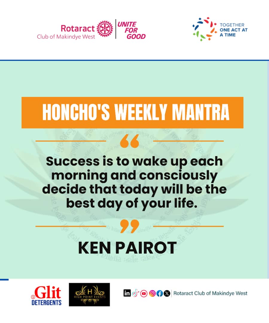 RCTmakindyeWest's tweet photo. Honchos Weekly Mantra
Reflecting on "Ken Poirot's" words
This week, letβs choose positivity, embrace purpose, and create our own success one day at a time.
Wishing you a week filled with intentional living, joy, and achievement. πβ¨
#HonchosMantra
#HonchosPR https://t.co/ldf8kxUpdn