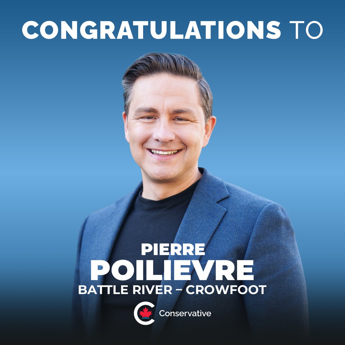 Conservative Party (@cpc_hq) on Twitter photo Congratulations to Conservative Member of Parliament elected in Battle River–Crowfoot last night, <a href="/PierrePoilievre/">Pierre Poilievre</a>! Congratulations to Conservative Member of Parliament elected in Battle River–Crowfoot last night, <a href="/PierrePoilievre/">Pierre Poilievre</a>!