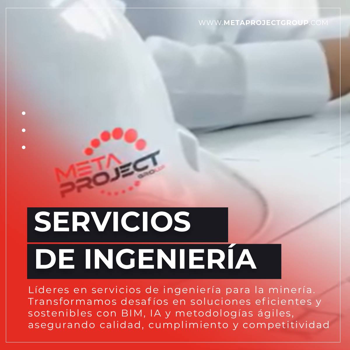 En <a href="/metaprojectcl/">Metaproject</a>  lideramos la innovación en ingeniería para la minería

+4.000 proyectos exitosos | BIM | IA | Lean | Agile | IoT | Sustentabilidad 

n9.cl/eng3id

#Minería #Ingeniería #Innovación